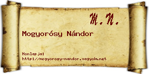 Mogyorósy Nándor névjegykártya