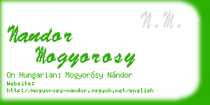 nandor mogyorosy business card